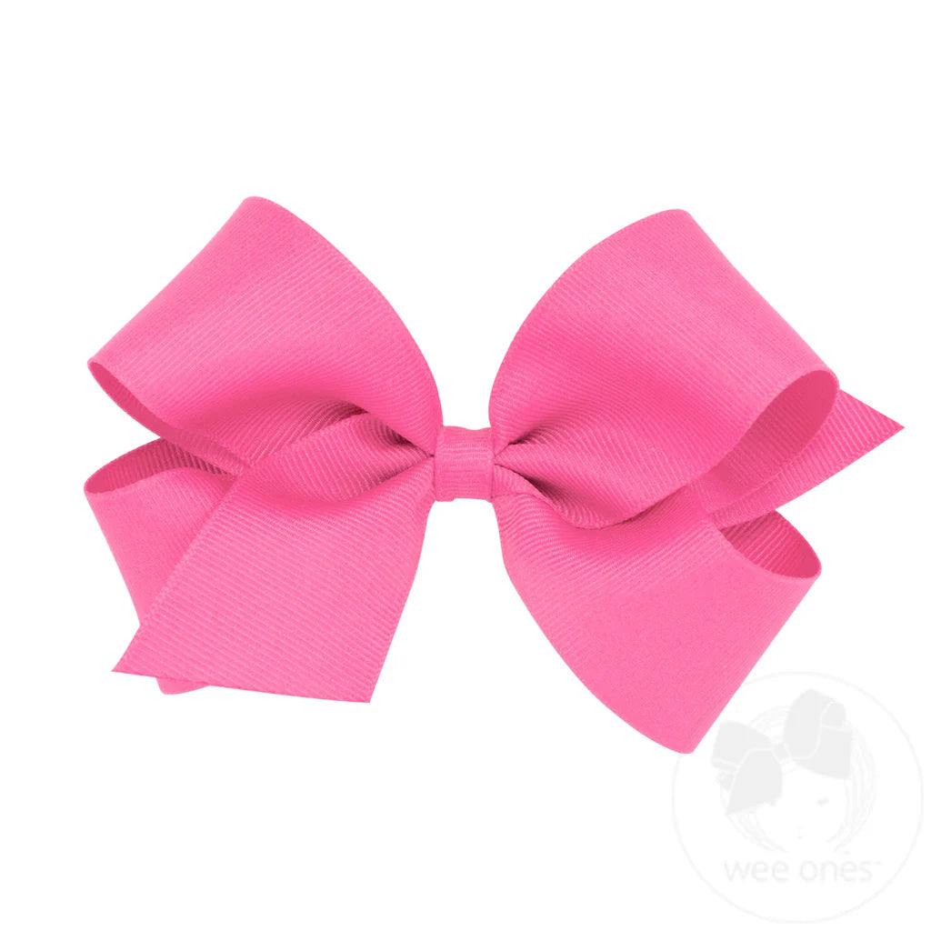 Medium classic hair bow - hot pink