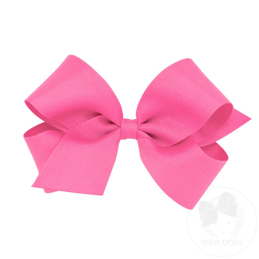 Medium classic hair bow - hot pink