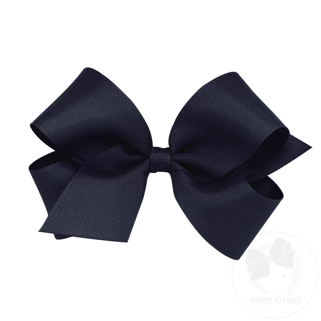 Medium classic hair bow  - navy