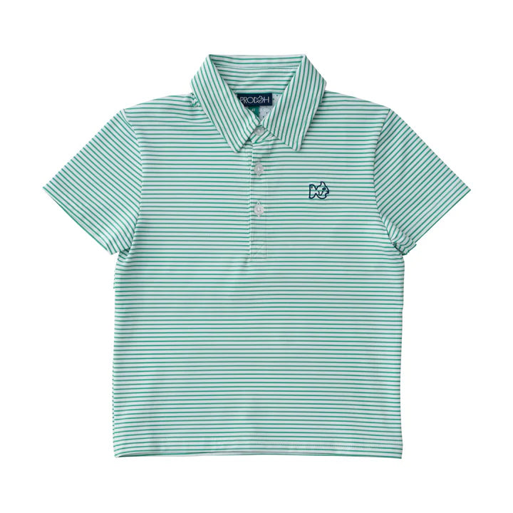 Pro perf polo - simply green stripe