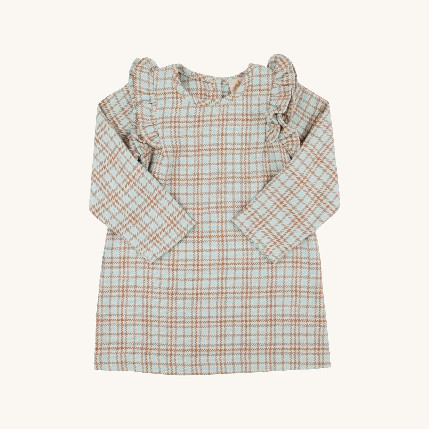 Ruehling l/s ruffle dress - henry clay houndstooth