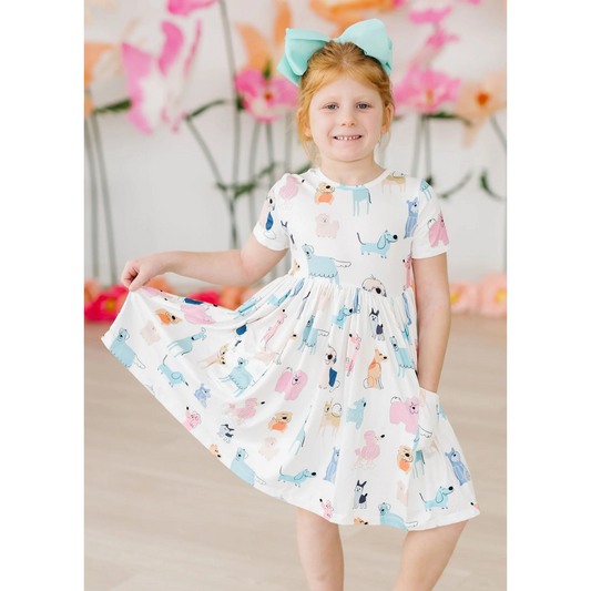 Puppy pals s/s pocket twirl dress