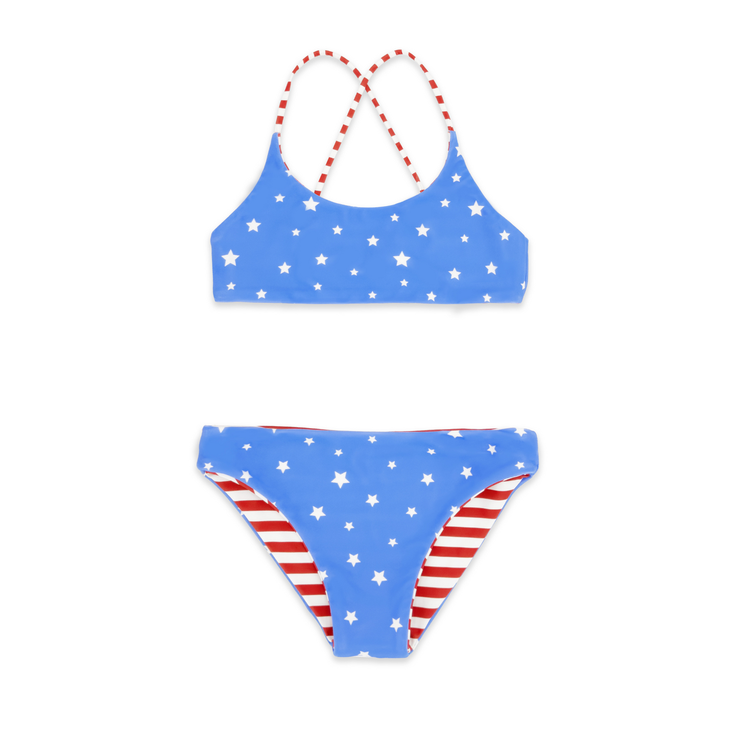 Waverly reversible bikini - true red stripes/stars