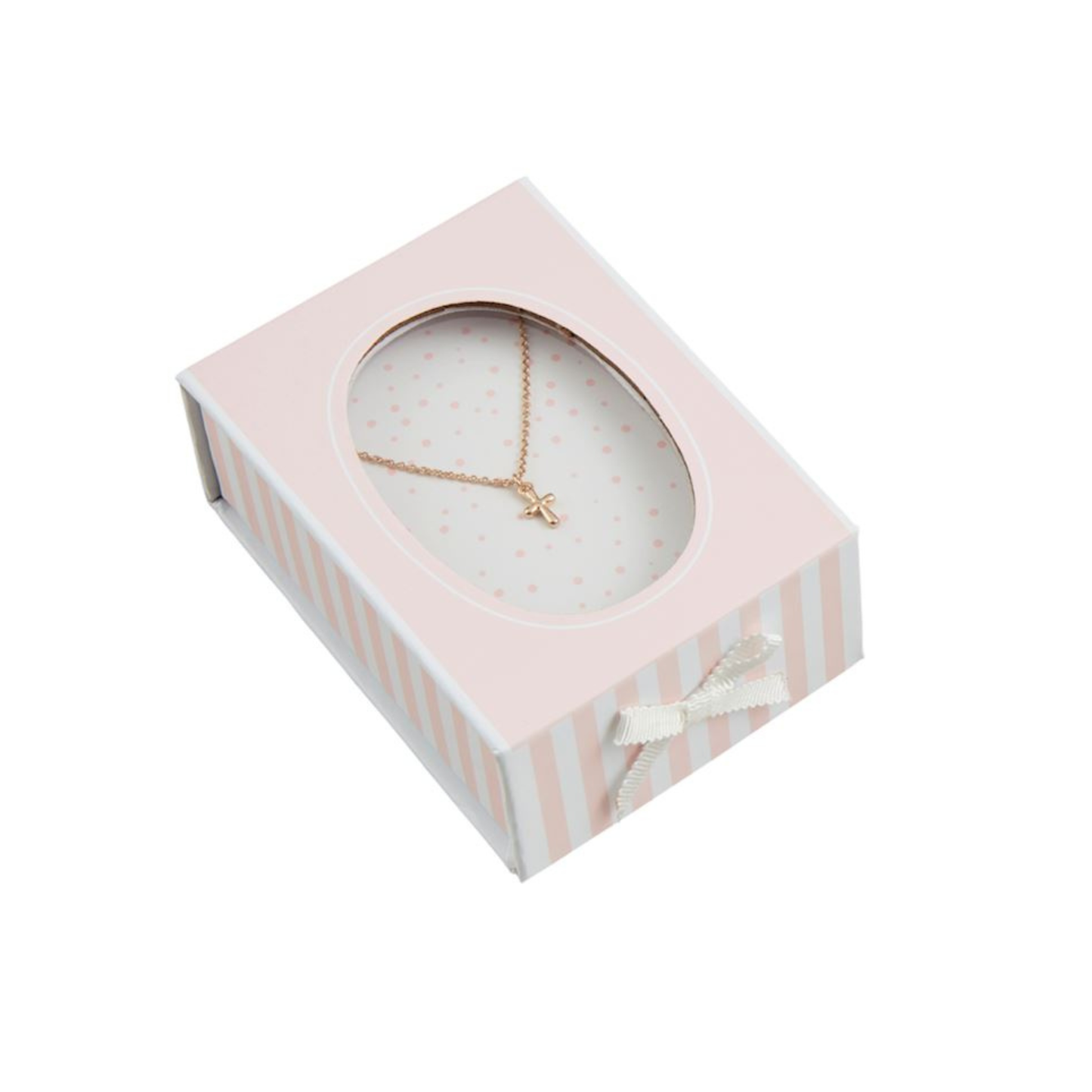 Gold boxed cross necklace