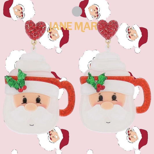 Santa mug earrings