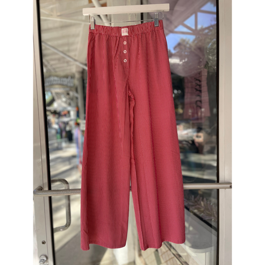 Quincy pants - true red/baby pink