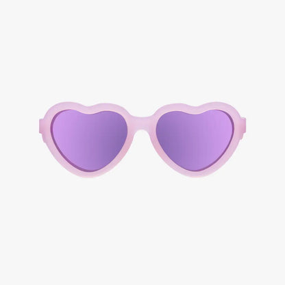 Frosted pink polarized heart sunglasses