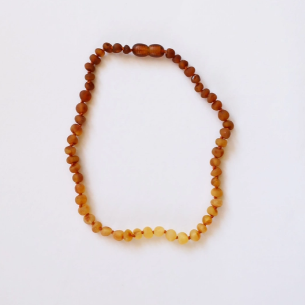 Raw Baltic Amber + Sunflower 11" Baby Necklace