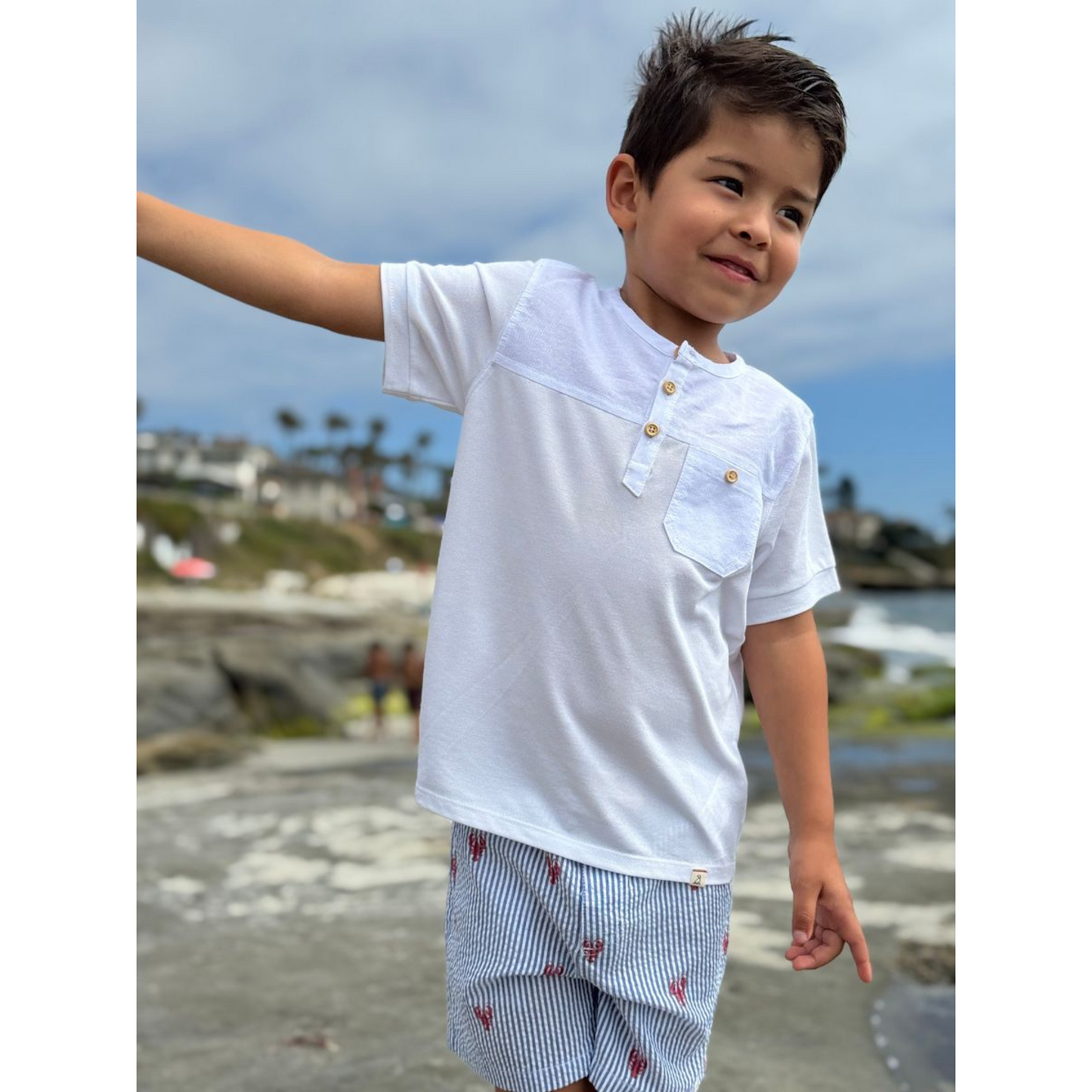 Lobster seersucker shorts