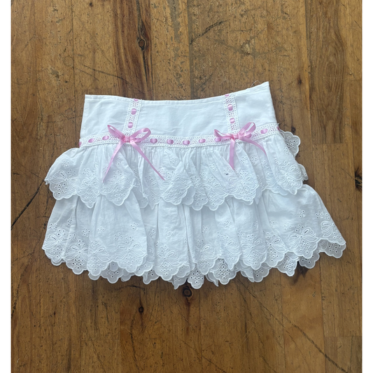 Zuri mini skirt - white/pink