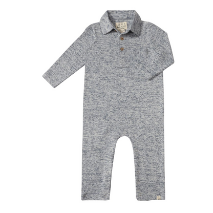 Kingston polo romper - heathered navy