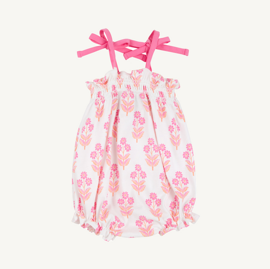 Rosey romper - bridgetown harbour hand block