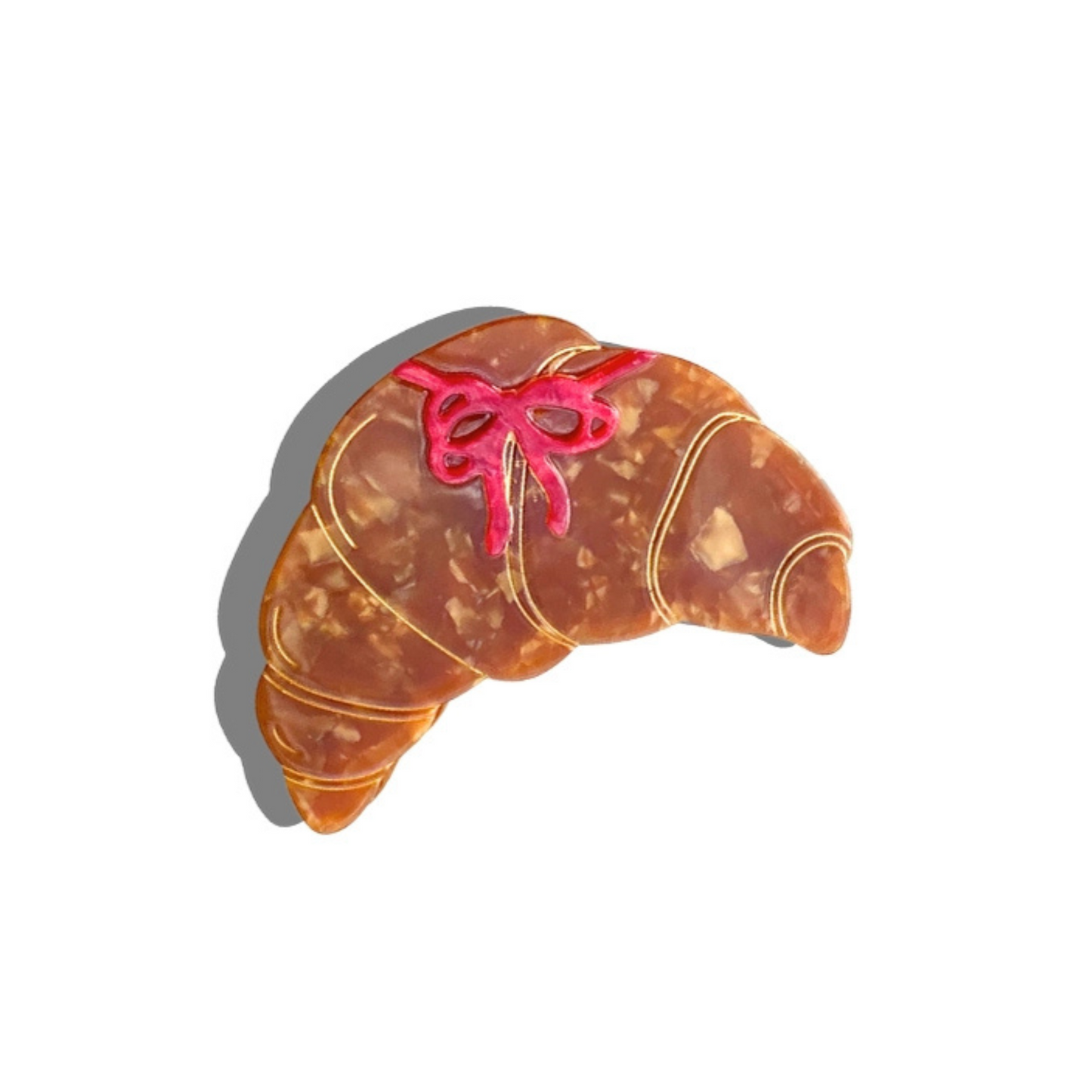 Bow croissant claw hair clip