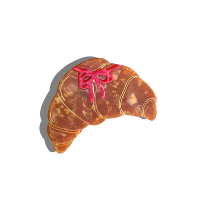 Bow croissant claw hair clip