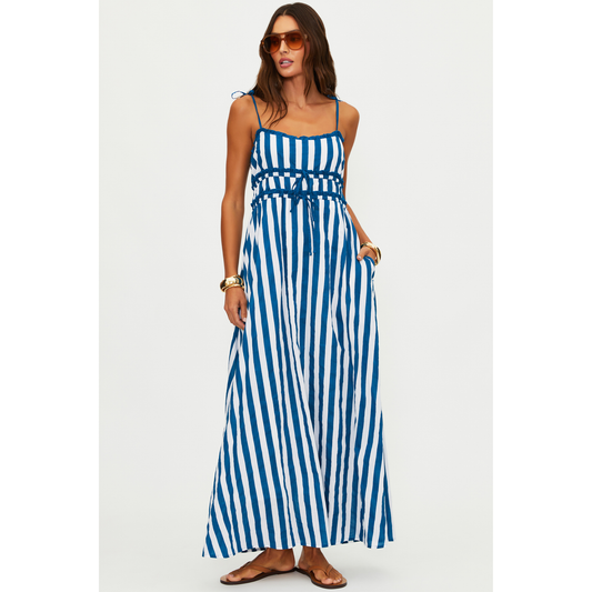 Levie maxi dress - twilight tides stripes
