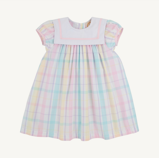 Stewert's square collar dress - brunch plate plaid