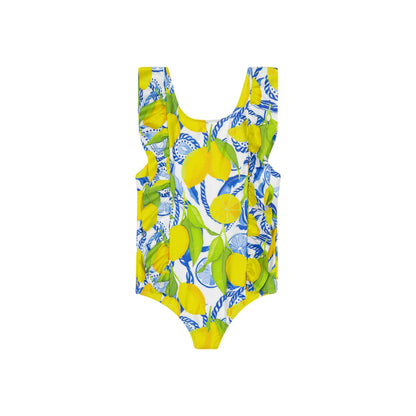 Positano ruffle one piece - white