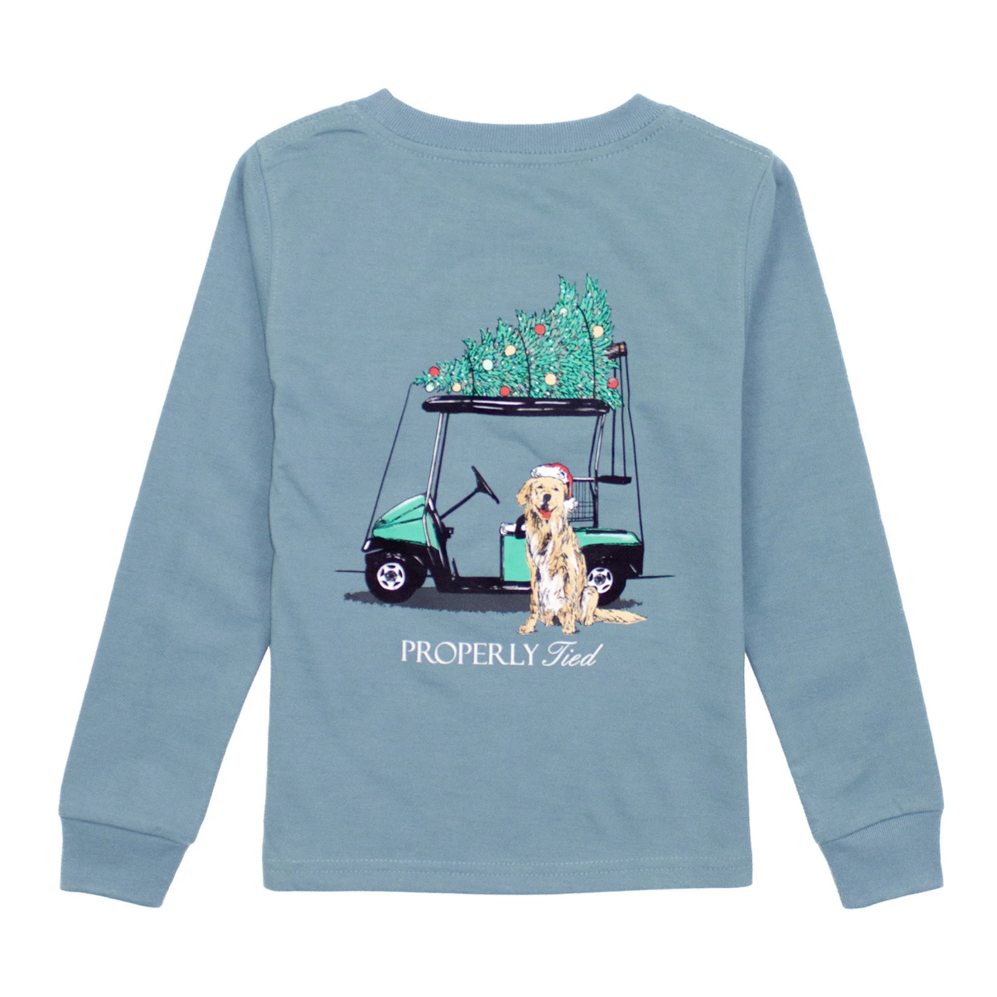 Santa's caddy l/s tshirt - steel blue