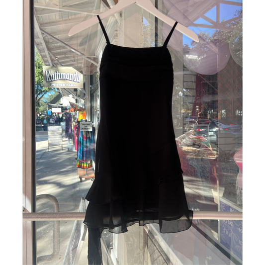 Karla dress - black silky georgette