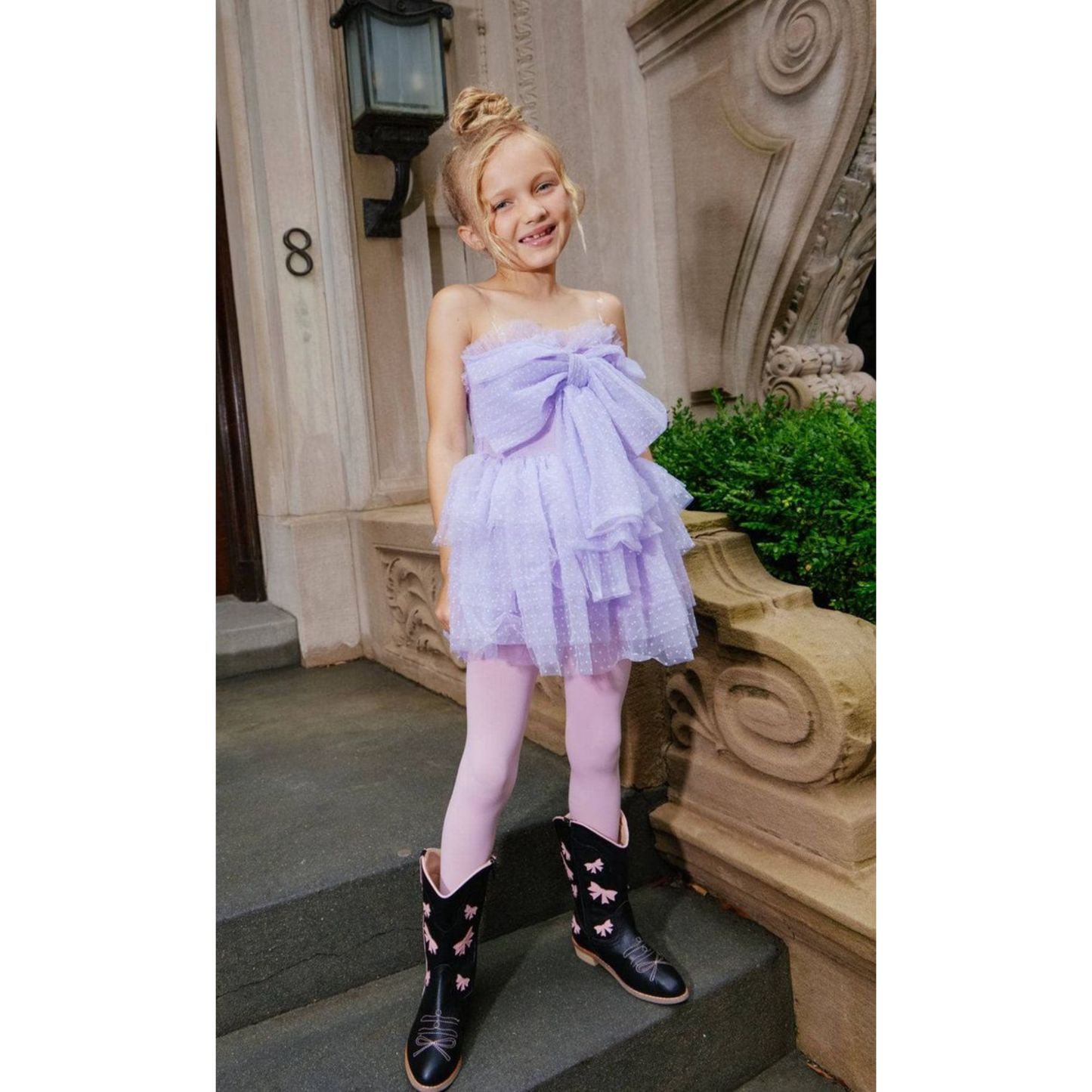 Dream bow mini tulle dress - lavender