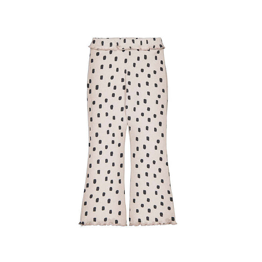 Dotted rib knit flare leggings