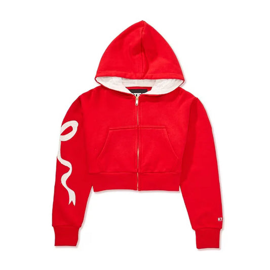 Dylan bow crop - red/pink