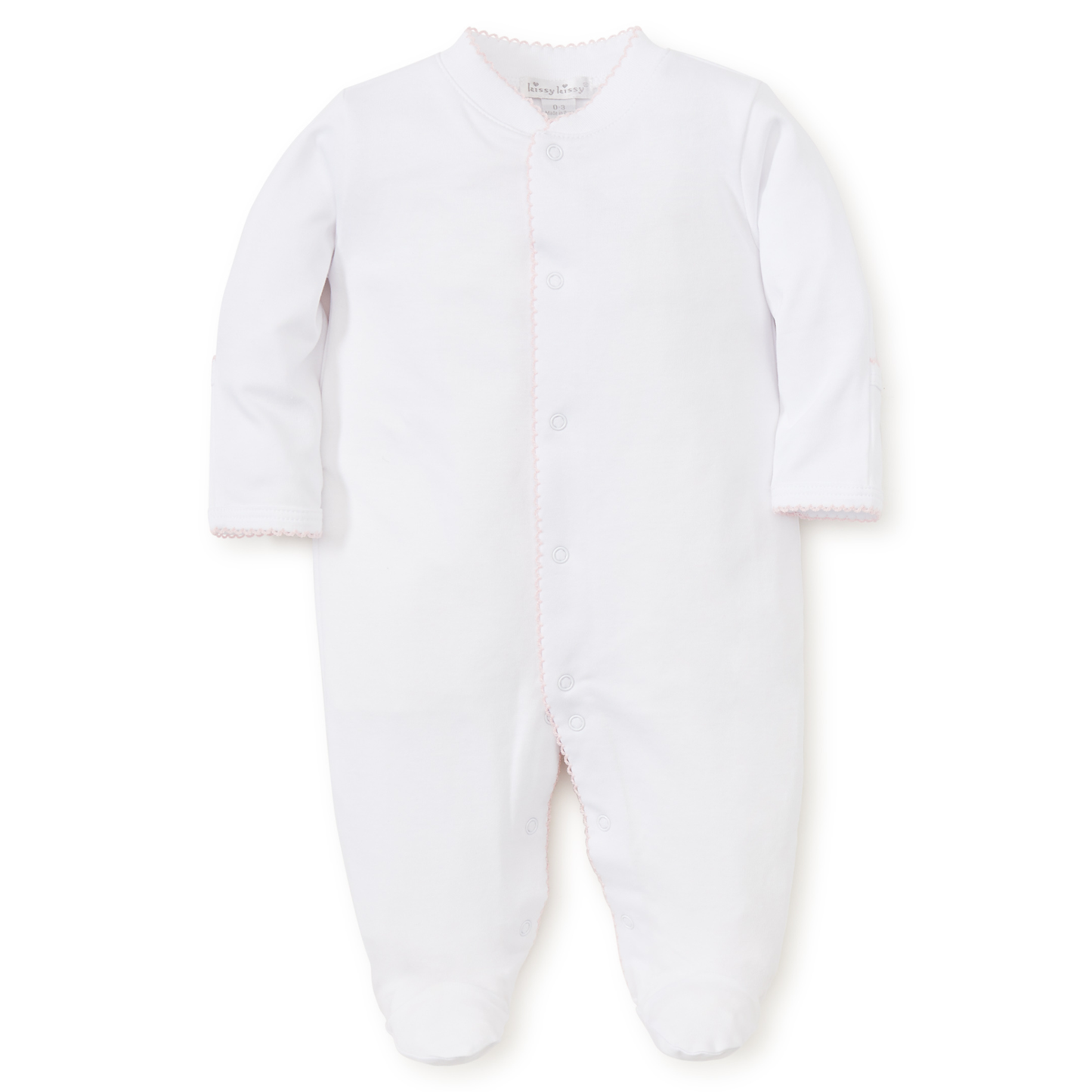 Basic footie - white/pink