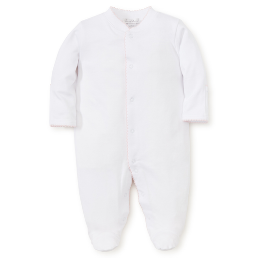 Basic footie - white/pink