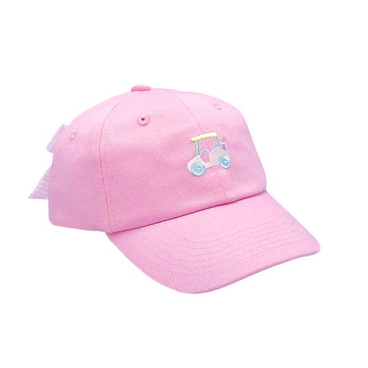 Rainbow golf cart bow baseball hat