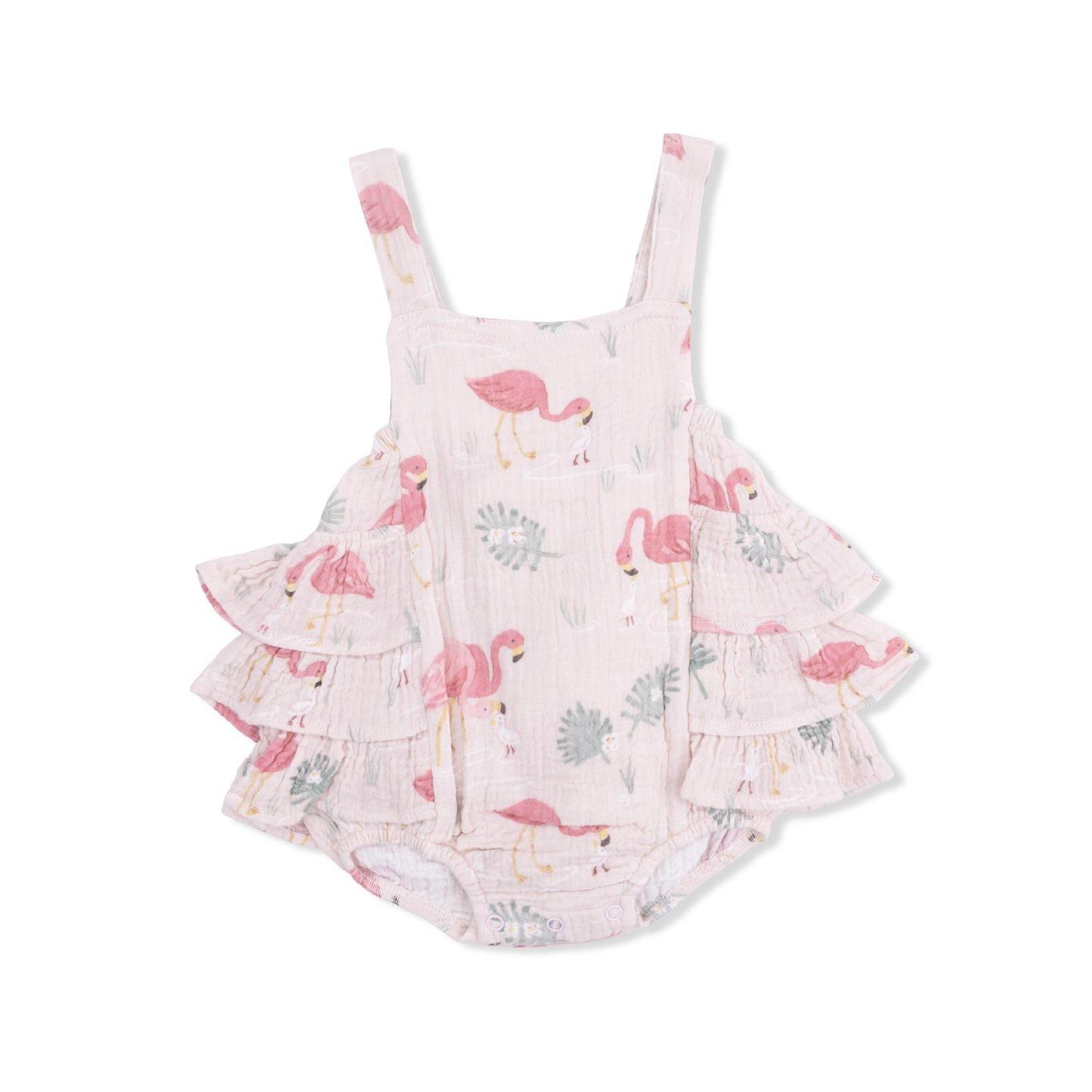 Flamingos ruffle sunsuit