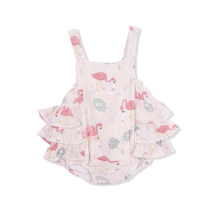 Flamingos ruffle sunsuit