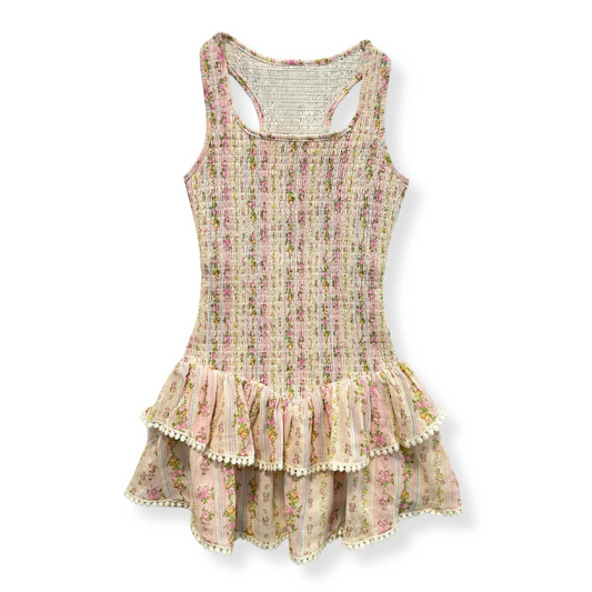 Vallie dress - shabby floral stripe