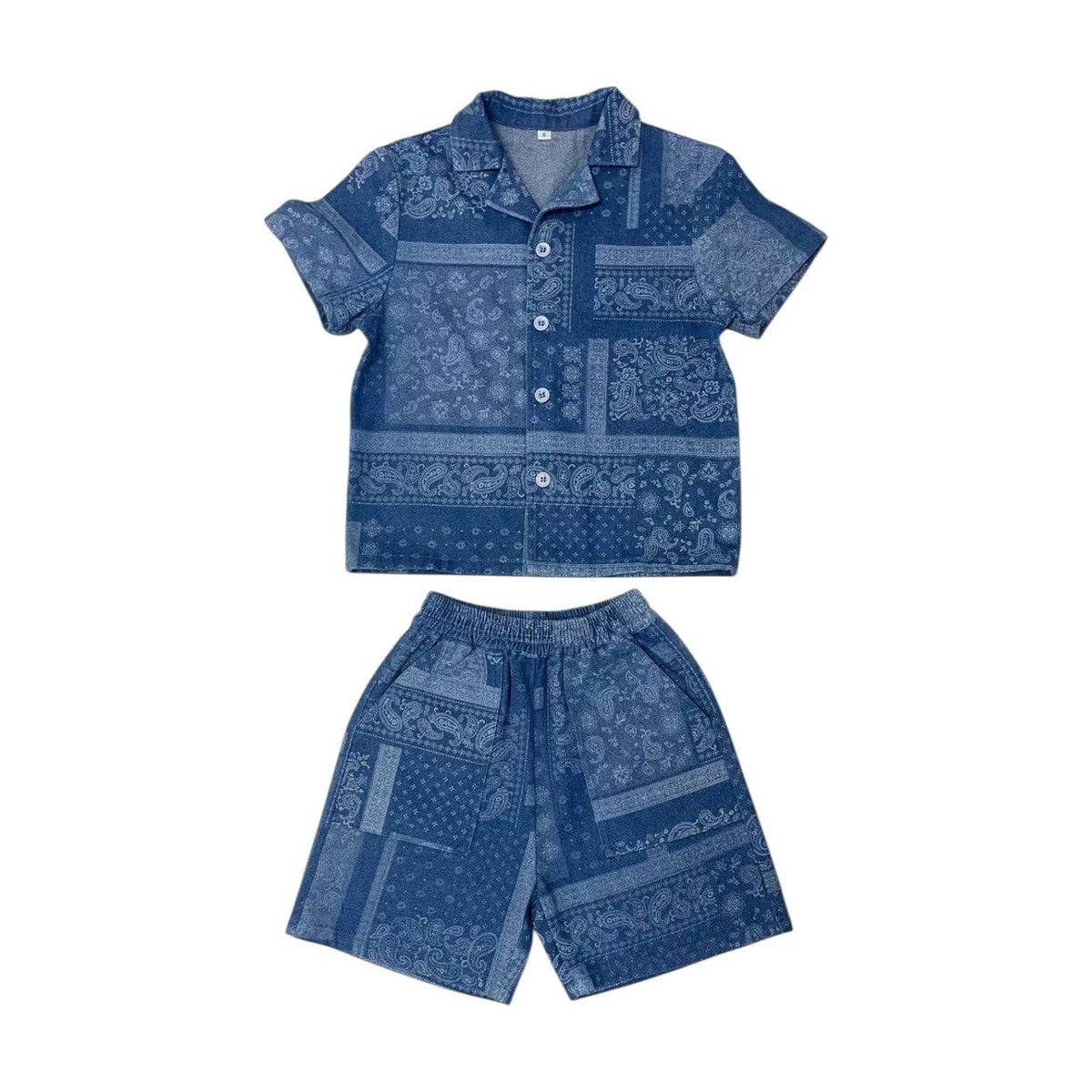 Bandana denim short set