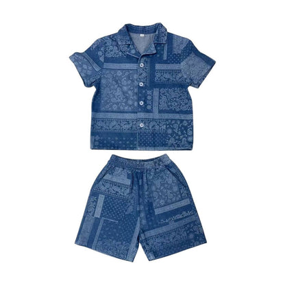 Bandana denim short set