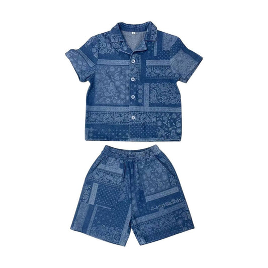 Bandana denim short set
