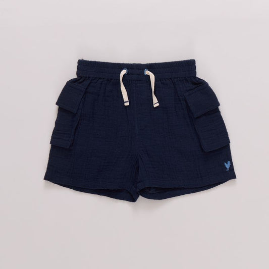 Navy pull on shorts