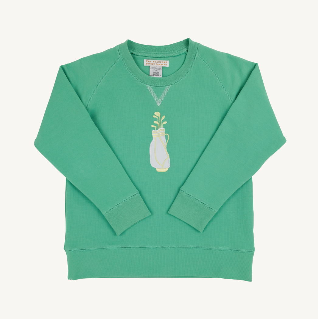 Cassidy comfy crewneck - golf bag/gibson island green