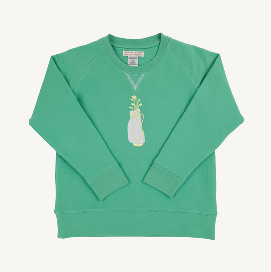 Cassidy comfy crewneck - golf bag/gibson island green