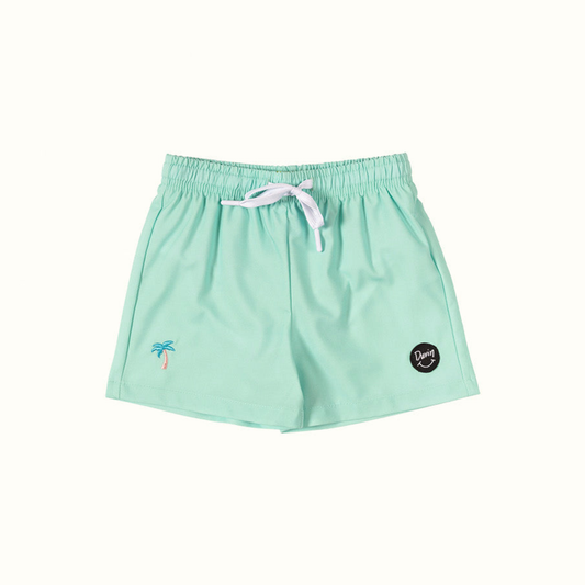 Teal palm swim shorts