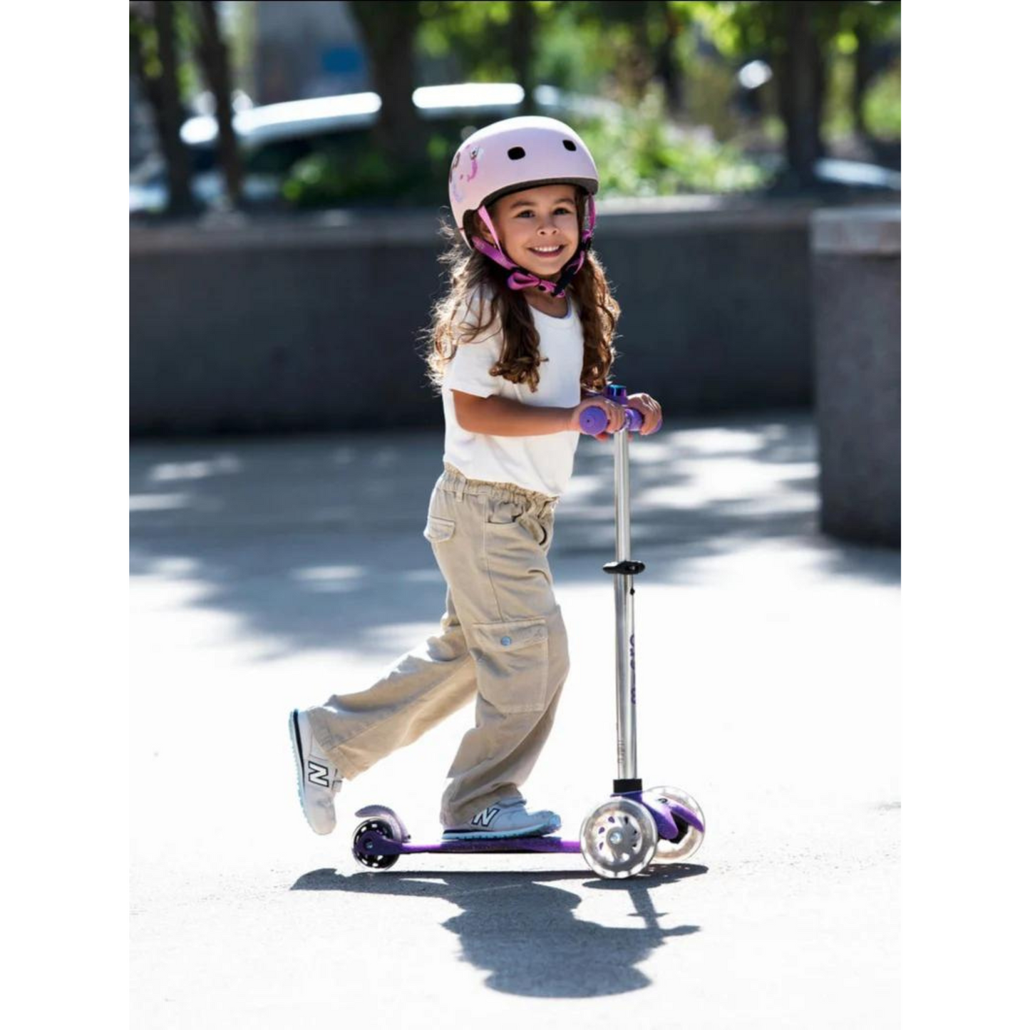 Micro mini glitter LED scooter - glitter purple