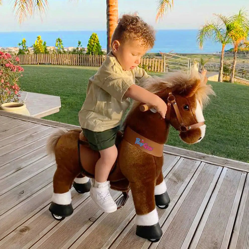 Ride-on brown horse - medium