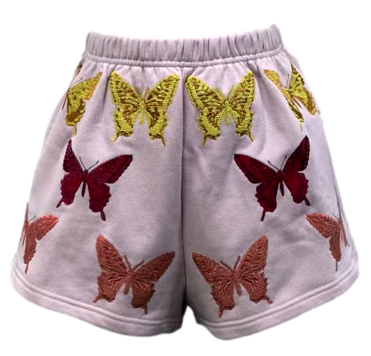Pink multi butterfly shorts