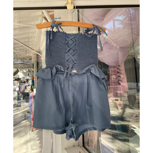 Michi short set - riverside blue