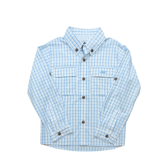 Flagler fishing shirt - white blue plaid