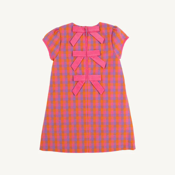 Betts bow dress - autumn punch plaid