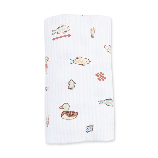 Lake cuties swaddle blanket
