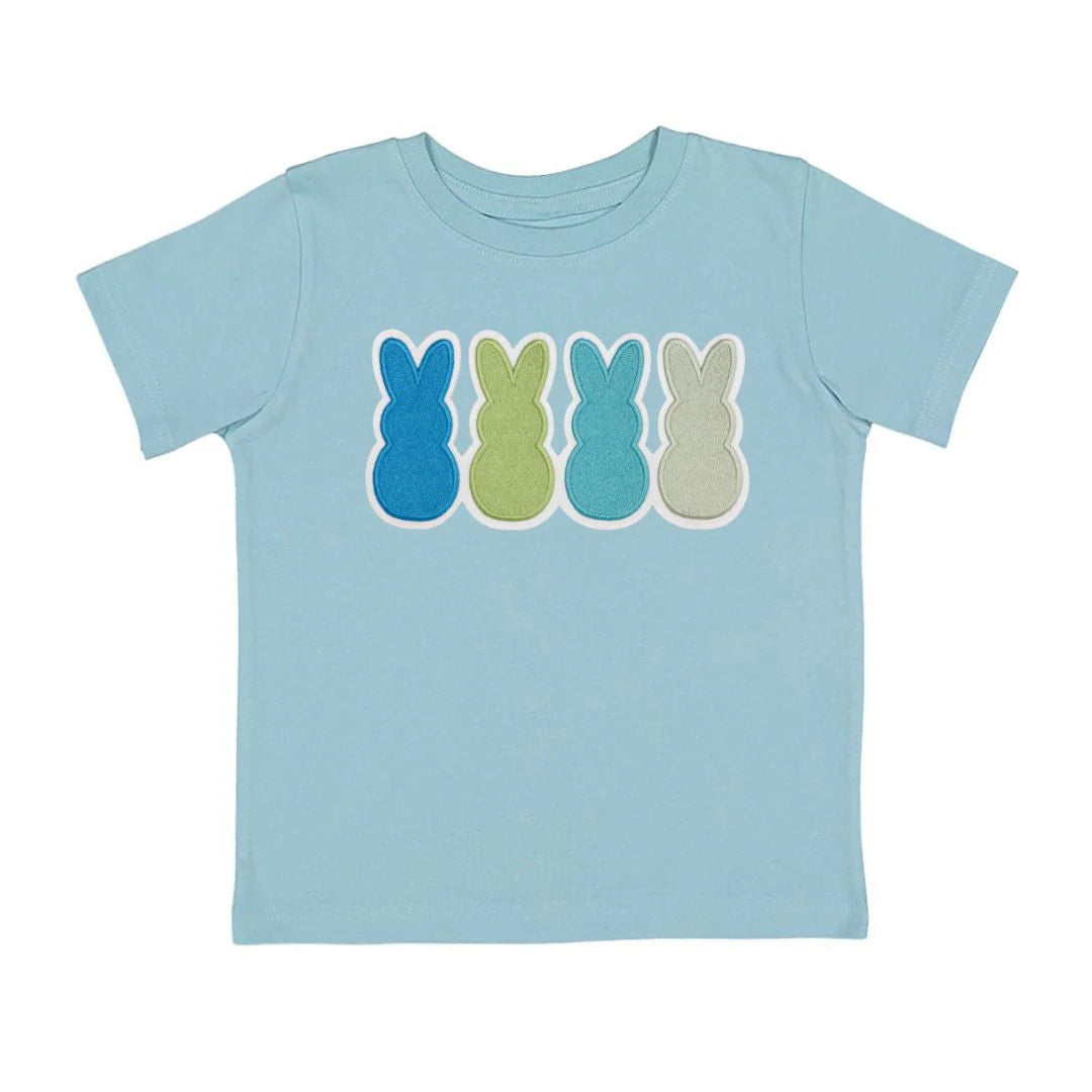 Peeps emb. patch Easter s/s tshirt - cool blue