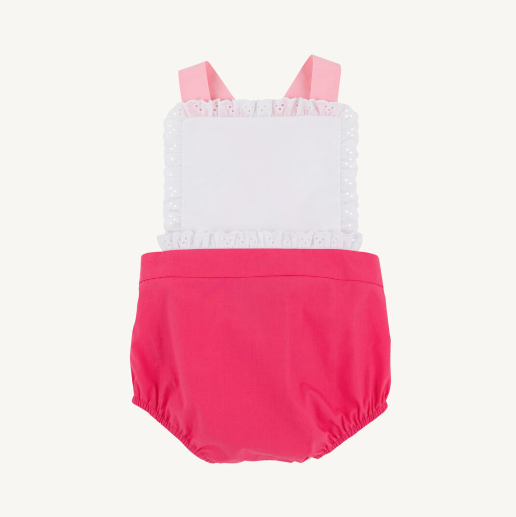 Sally sunsuit - palm springs punch/sandpearl pink