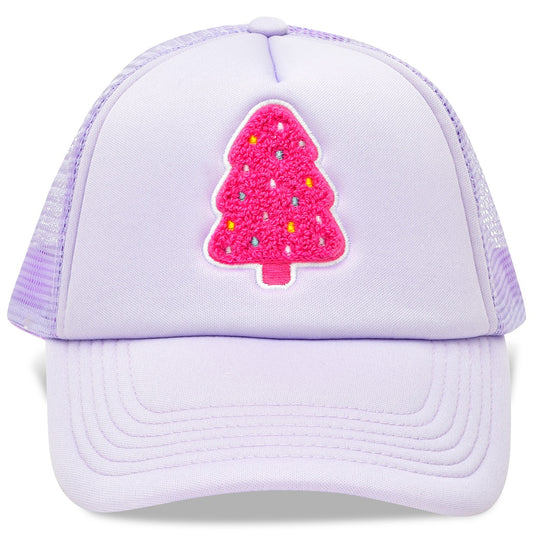 Holiday tree trucker hat