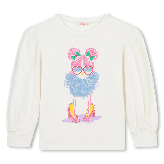 Girl graphic l/s tshirt - white